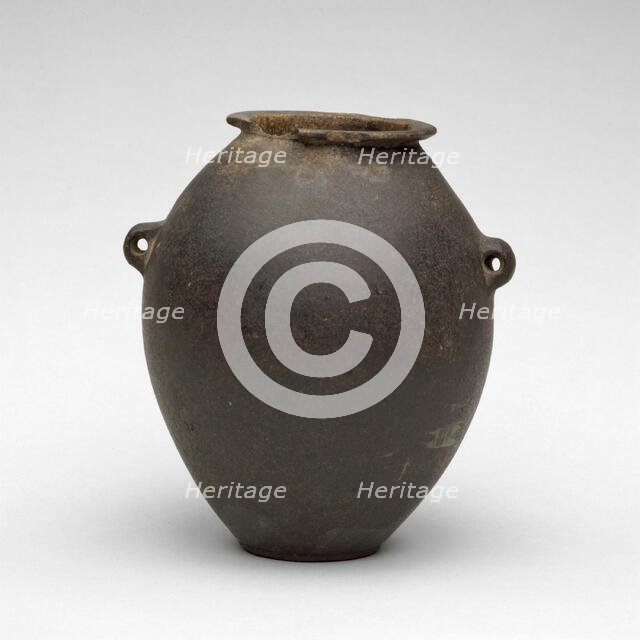 Vessel with Lug Handles, Egypt, Predynastic Period-Old Kingdom (about 4000-2250 BCE). Creator: Unknown.