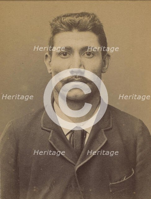 Perrot. Jean. 33 ans, né le 18/11/61 à Tulle (Corrèze). Cordonnier. Anarchiste. 2/7/94., 1894. Creator: Alphonse Bertillon.