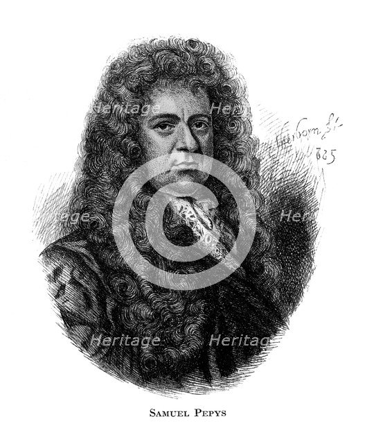 Samuel Pepys, English diarist, (19th century). Artist: Unknown