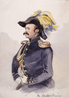 Portrait of Bror Cederström in uniform. (c1850s). Creator: Fritz von Dardel.