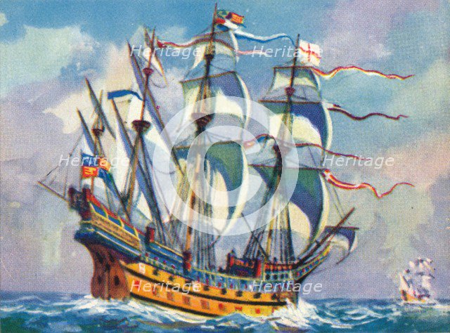 Henry Grace a Dieu (Henry Grace of God), also known as Great Harry, English carrack or great ship Artist: Unknown.