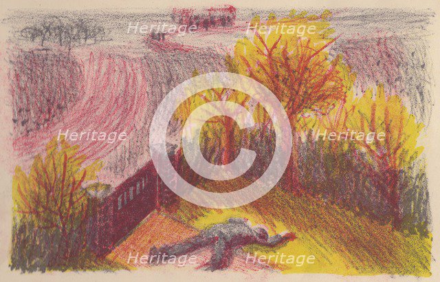 Scene from "The Invisible Man": body in a garden, 1953. Creator: Shirley Markham.