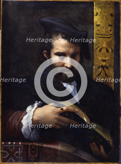 Portrait of a man with a book, ca 1524. Creator: Parmigianino (1503-1540).