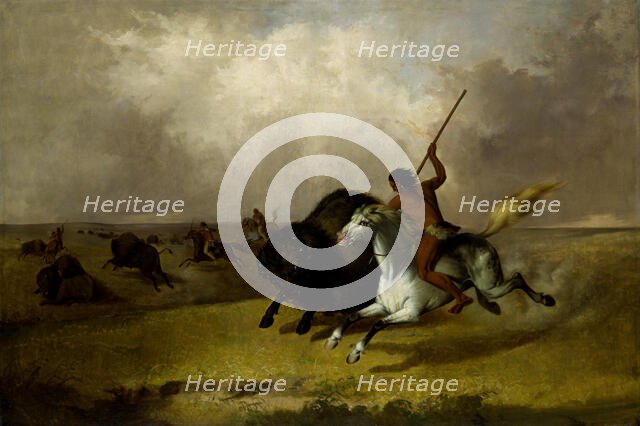 Buffalo Hunt on the Southwestern Prairies, 1845. Creator: John Mix Stanley.