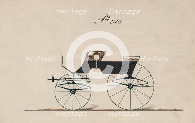 Design for 4 seat Phaeton, no top, no. 976, 1850-70. Creator: Brewster & Co.