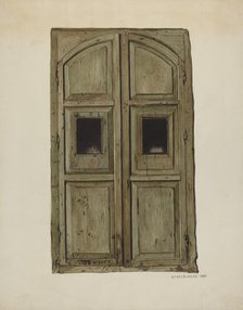 Doors to Confessional, 1937. Creator: Ethel Dougan.