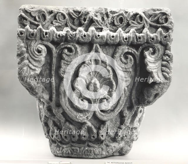 Capital with Palmettes and Leaves, Syria, late 8th century. Creator: Unknown.