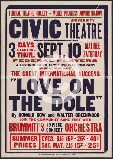 Love on the Dole, Syracuse, NY, 1936. Creator: Unknown.