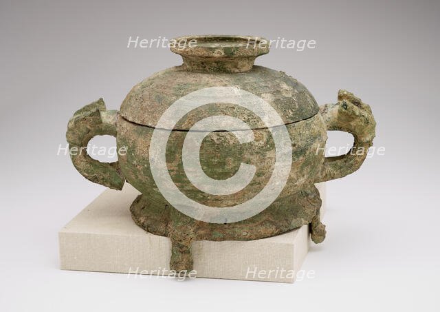 Vessel (kuei) and cover with stand, Western Zhou dynasty, 9th century BCE. Creator: Unknown.