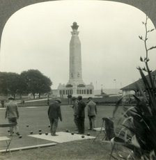'Bowling Green used by Sir Francis Drake, and the War Memorial, Plymouth Hoe, Plymouth, England', c1 Creator: Unknown.