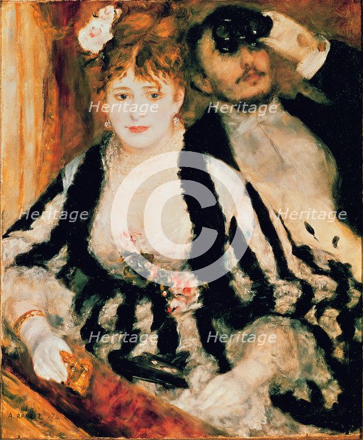  'The Box', 1874, oil painting by Auguste Renoir.