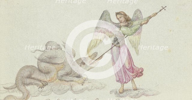 Archangel Michael fights the dragon. Creator: Unknown.