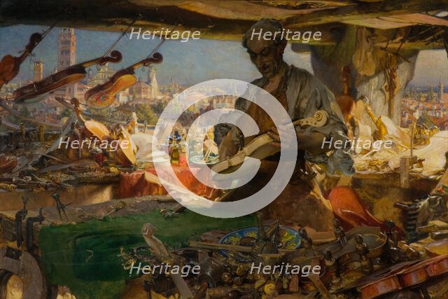 Stradivarius in his Workshop, 1913. Creator: Edgar Bundy.