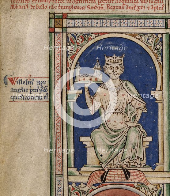 William I (From the Historia Anglorum, Chronica majora). Artist: Paris, Matthew (c. 1200-1259)