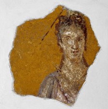 Fragment of a Fresco with a Female Bust, 1st century A.D.. Creator: Unknown.