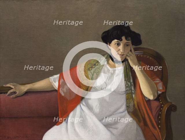 Portrait of the artist's wife, Gabrielle Vallotton, 1905. Creator: Vallotton, Felix Edouard (1865-1925).