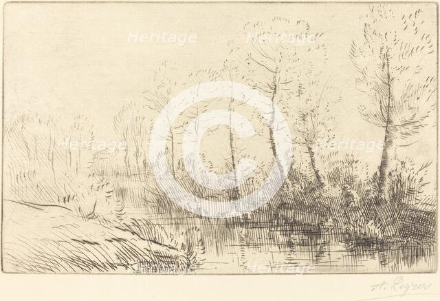 Birch Trees: Water's Edge Seen in Morning Light (Les bouleaux: Bord de l'eau, effet du matin. Creator: Alphonse Legros.