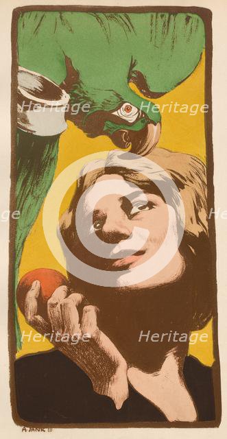 La Femme au Perroquet, 1898. Creator: Angelo Jank (German, 1868-1940); Imprimerie Champenois.