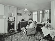 22 Minstead Gardens, Alton Estate, Wandsworth, London: living room, 1960. Creator: Unknown.
