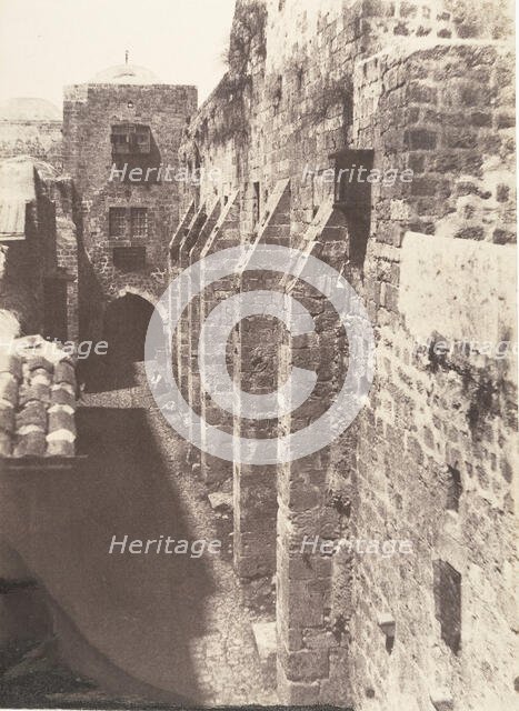 Jérusalem, Saint-Sépulcre, Face Ouest, Rue du Patriarche, 1854. Creator: Auguste Salzmann.