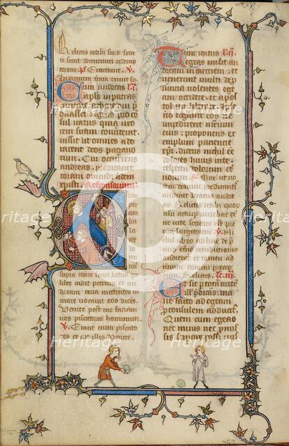 Initial C: The Martyrdom of Saint Andrew; Breviary, about 1320-1325. Creator: Unknown.