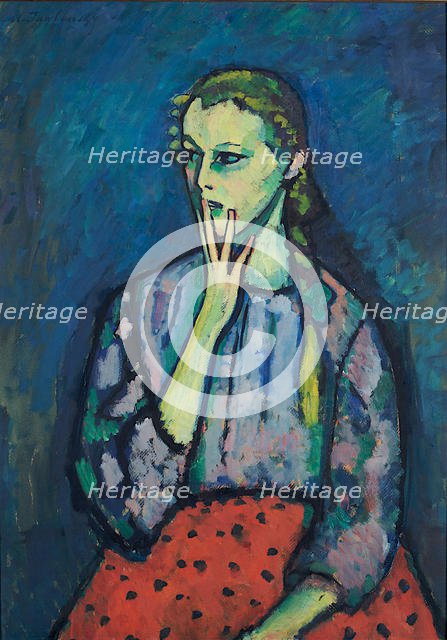 Portrait of a Girl, 1909. Artist: Javlensky, Alexei, von (1864-1941)