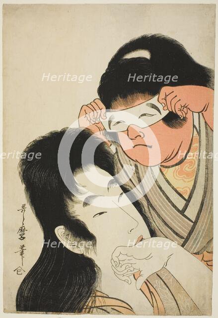 Yamauba with Kintaro Holding a Toy Mask, Japan, c. 1801/04. Creator: Kitagawa Utamaro.