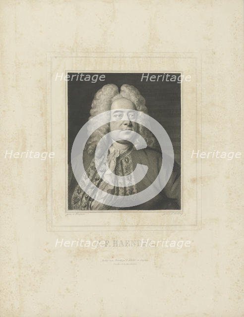 Portrait of the composer Georg Friedrich Haendel (1685-1759), c. 1840. Creator: Breitkopf & Härtel.