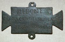 Second century Roman bronze plaque with a dedication to Feronia. Artist: Unknown