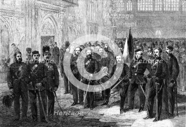 Officers and Privates of the London Rifle Volunteer Brigade, 1861. Creator: Unknown.