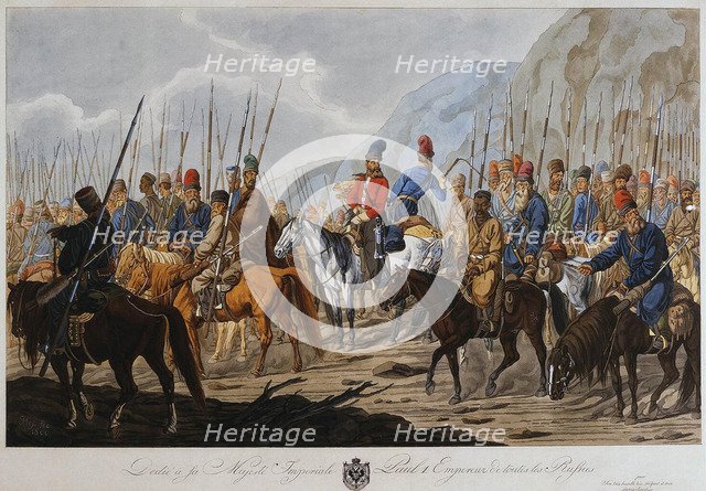 Russian Cossacks on March, c1800.  Creator: Hess, Carl Ernst Christoph (1755-1828).