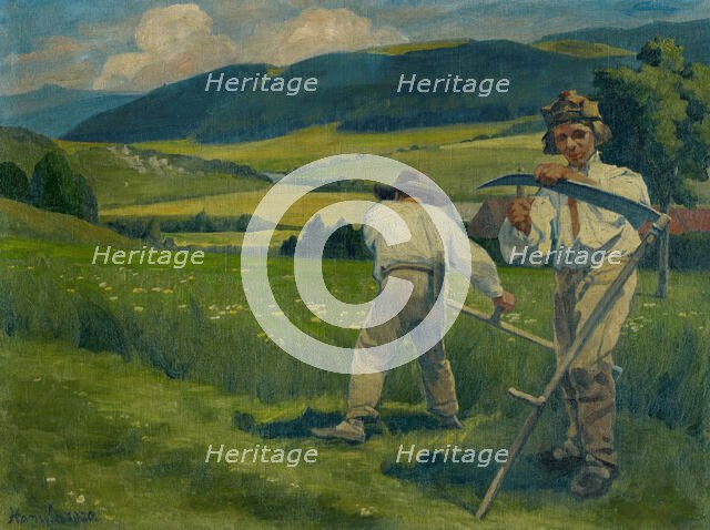 Reaping from the Field on St John's Day, 1926. Creator: Jozef Hanula.