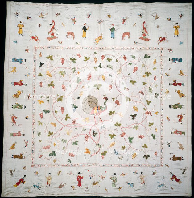 Bedcover, China, Qing dynasty (1644-1911), 1750/1800. Creator: Unknown.