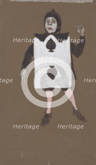 Two of Spades (costume design for Alice-in-Wonderland, 1915). Creator: William Penhallow Henderson.