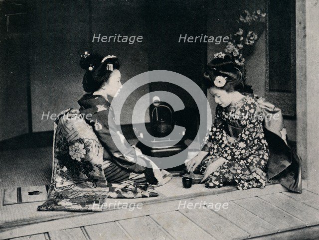 'Ceremonial Tea served by a lovely lJapanese hands', c1900, (1921).  Artist: Julian Leonard Street.