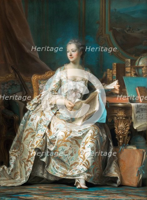 Portrait of the Marquise de Pompadour (1721-1764). Artist: La Tour, Maurice Quentin de (1704-1788)