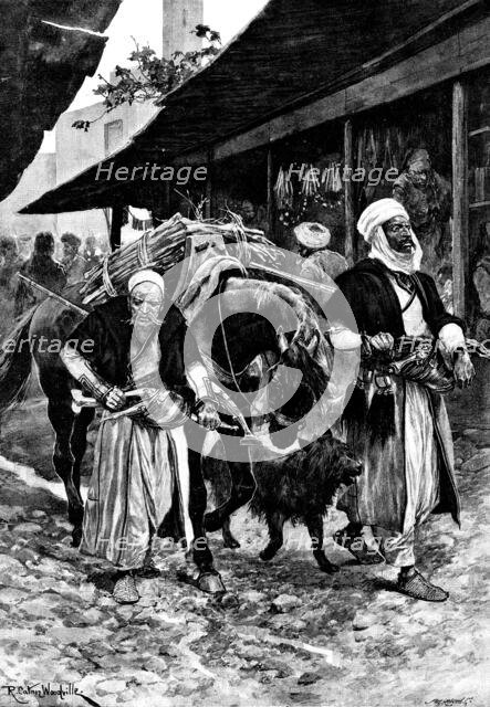 In an Albanian Bazaar - by R. Caton Woodville, 1895. Creator: Unknown.
