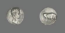 Denarius (Coin) Portraying Emperor Augustus, 15-13 BCE. Creator: Unknown.