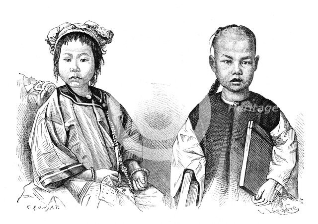 Chinese children, c1890.Artist: Laplante