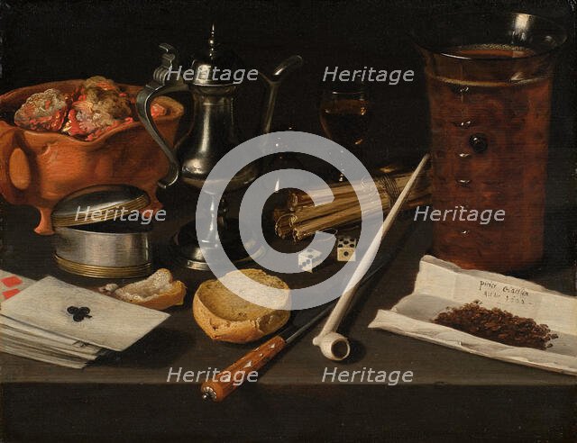Toebackje - Still Life with Pipe and Tobacco, 1622. Creator: Claesz, Pieter (c. 1597-1660).