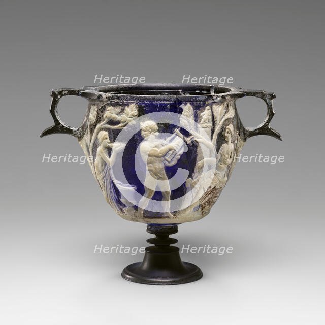 Cameo Glass Skyphos, 25 B.C.-A.D. 25. Creator: Unknown.