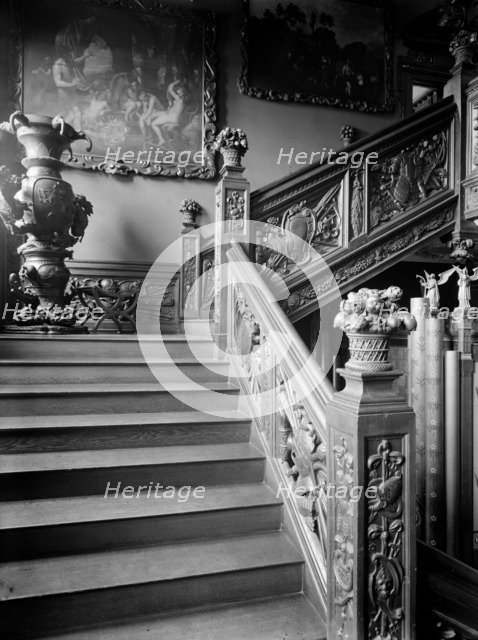 Staircase in Ham House, Richmond, London.  Artist: WJ Brunell