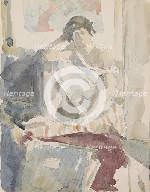 Seated woman in an interior, c.1916. Creator: Reijer Stolk.