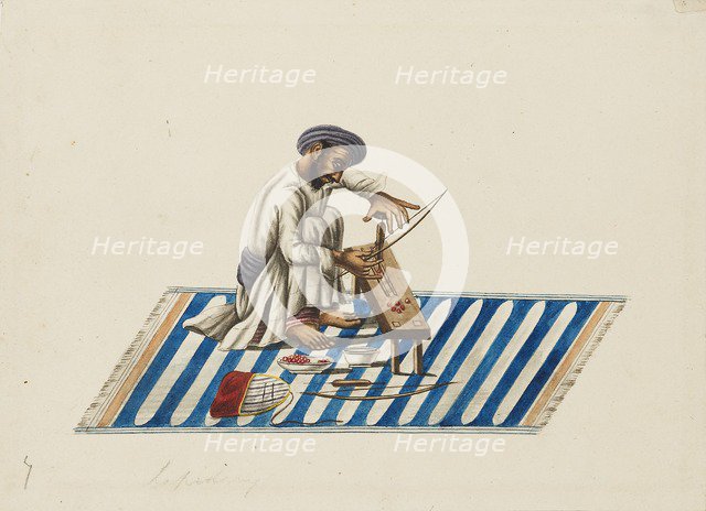 Lapidary at work, c1810. Artist: Sewak Ram.