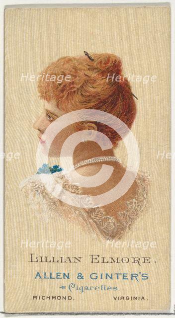 Lillian Elmore, from World's Beauties, Series 2 (N27) for Allen & Ginter Cigarettes, 1888., 1888. Creator: Allen & Ginter.