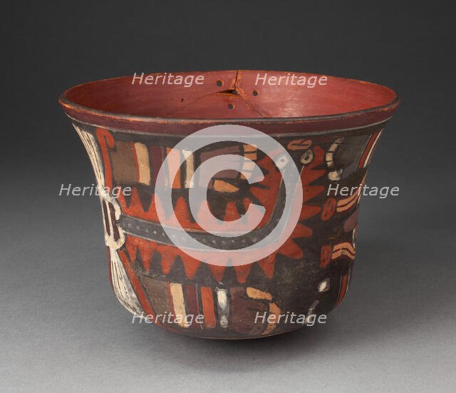 Vessel with Feline Supernaturals with Striped Arms, likely Pampas Cats, 180 B.C./A.D. 500. Creator: Unknown.