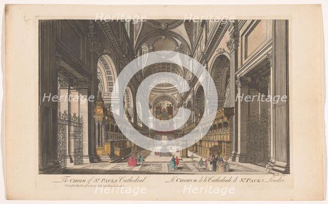 View of the choir of Saint Paul's Cathedral in London, in or after 1752-1766. Creator: Thomas Bowles.