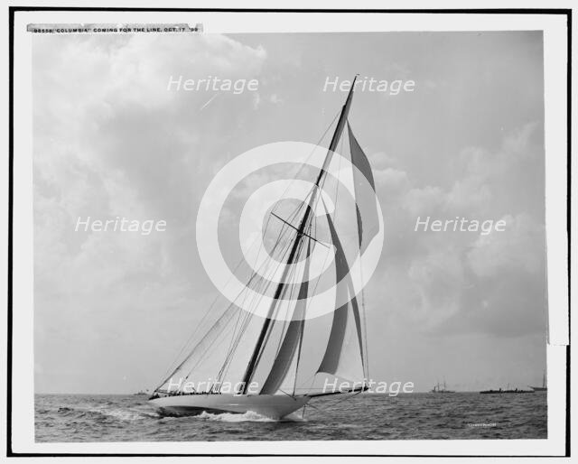 Columbia coming for the line, 1899 Oct 17, . Creator: Unknown.