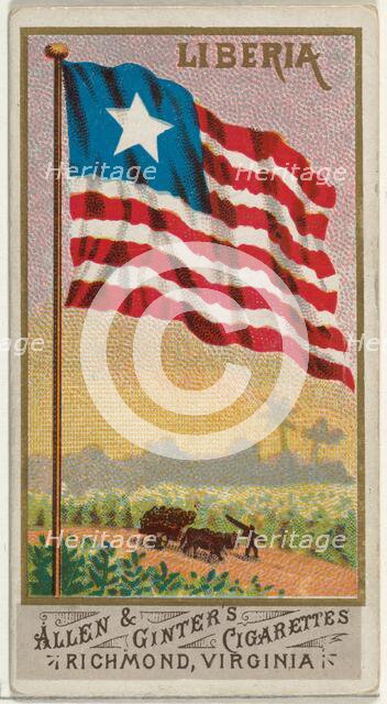 Liberia, from Flags of All Nations, Series 1 (N9) for Allen & Ginter Cigarettes Brands, 1887. Creator: Allen & Ginter.