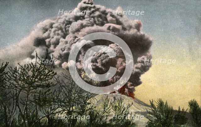 Eruption of Vesuvius, Italy, April 1906. Artist: Unknown